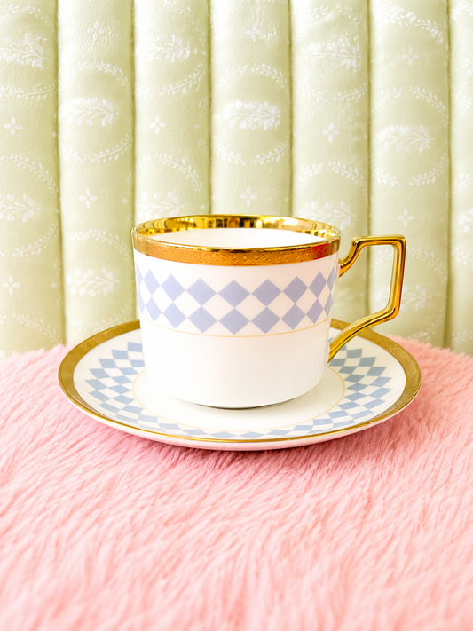 💙 Blue Harlequin Tea Cup