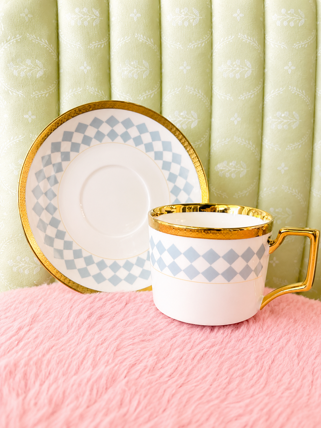 💙 Blue Harlequin Tea Cup